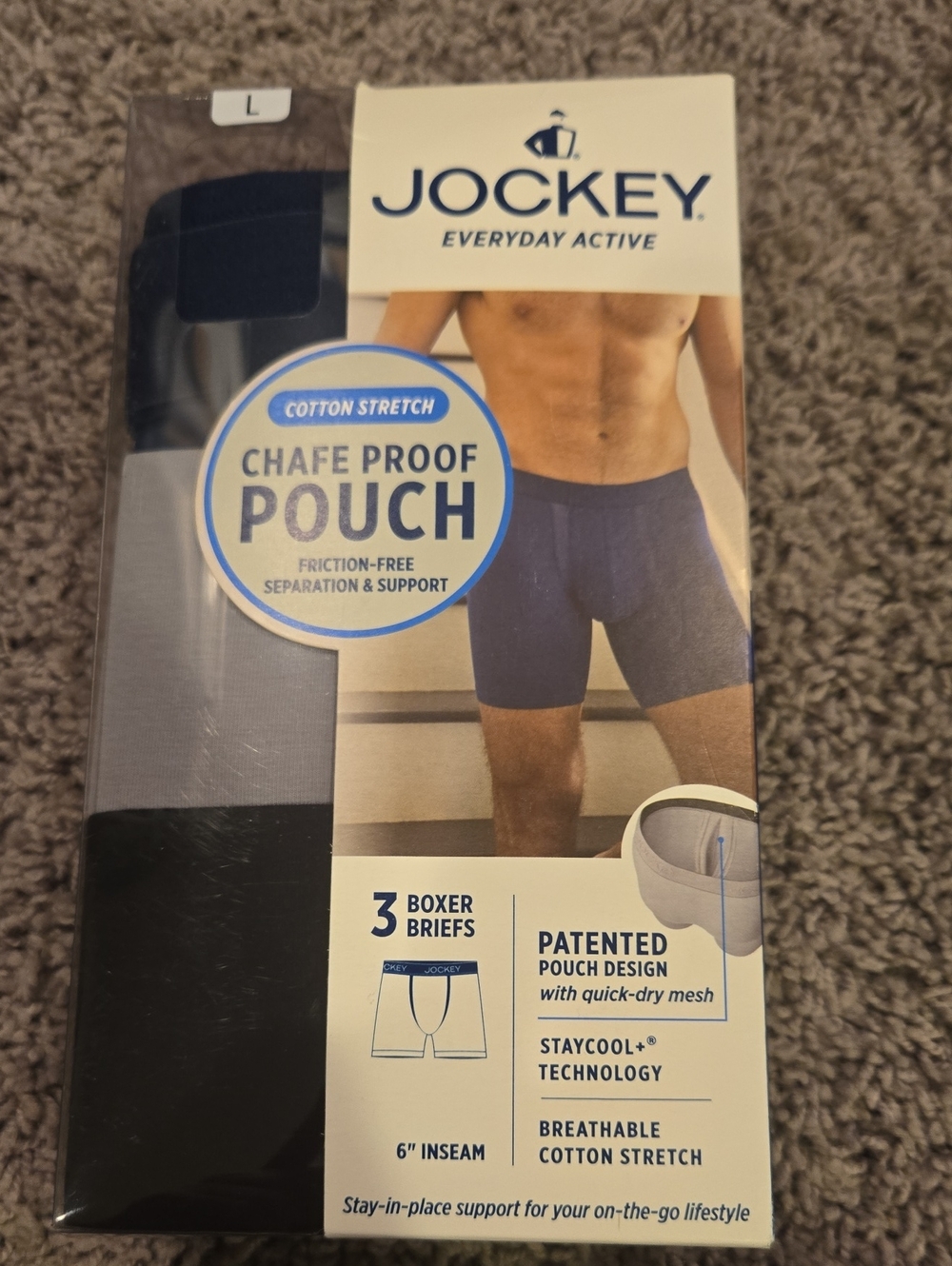 Jockey Navy Everyday Active Boxer Briefs - 3 Pack